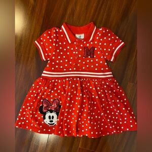 Disney Red Polka Dot Minnie Mouse Dress 100% cotton